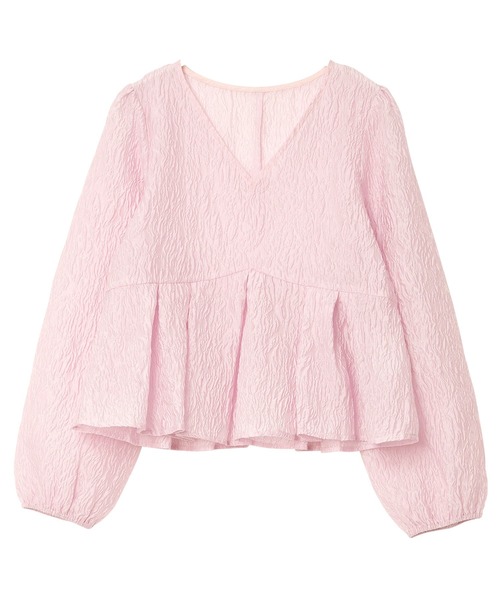 KOBE LETTUCE（コウベレタス）の「シアージャガードVネックペプラムブラウス（シャツ/ブラウス・レディース・ブラック/ピンク/イエロー/アイボリー・M）」の16枚目の写真