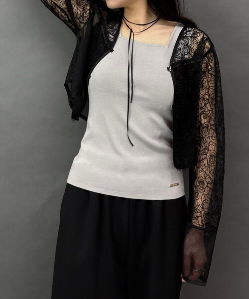 NICOLE white（ニコルホワイト）の「レースｘフリンジブラウス（シャツ/ブラウス・レディース・ブラック・FREE）」の10枚目の写真