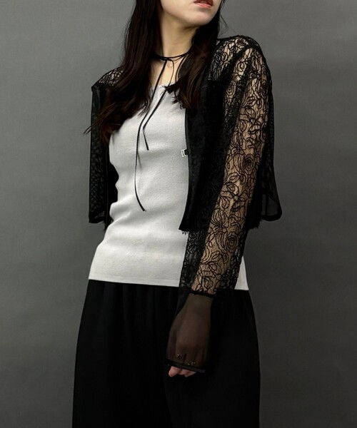 NICOLE white（ニコルホワイト）の「レースｘフリンジブラウス（シャツ/ブラウス・レディース・ブラック・FREE）」の11枚目の写真