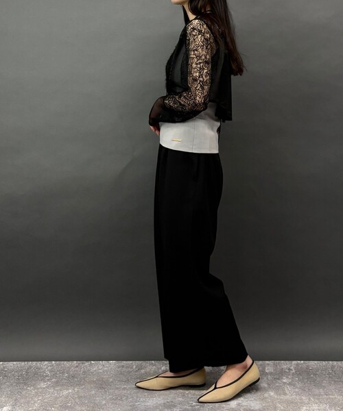 NICOLE white（ニコルホワイト）の「レースｘフリンジブラウス（シャツ/ブラウス・レディース・ブラック・FREE）」の3枚目の写真