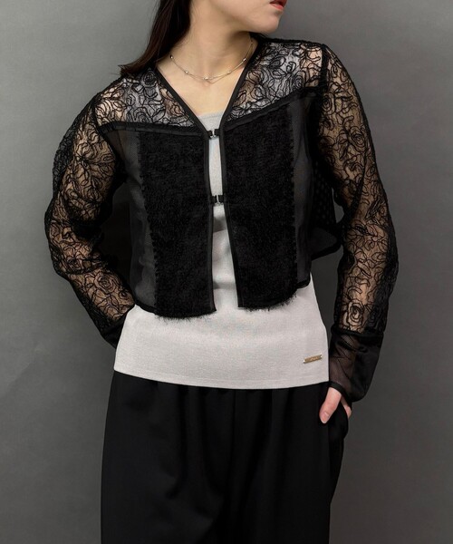 NICOLE white（ニコルホワイト）の「レースｘフリンジブラウス（シャツ/ブラウス・レディース・ブラック・FREE）」の13枚目の写真