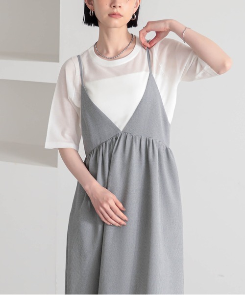 for/c(フォーシー)の「チドリキャミワンピース【サスティナブル】(ワンピース・レディース・ブラック×カーキ/ブラック×ホワイト・L/M)」の3枚目の写真