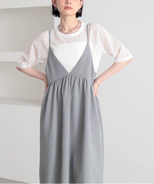 for/c(フォーシー)の「チドリキャミワンピース【サスティナブル】(ワンピース・レディース・ブラック×カーキ/ブラック×ホワイト・L/M)」の6枚目の写真