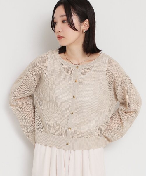 THE SHOP TK （ザ ショップ ティーケー ）の「【2点セット】前後2wayラメメッシュタンクセット（カーディガン/ボレロ・レディース・ブラック/ライトブルー/ライトベージュ・13/12）」の3枚目の写真
