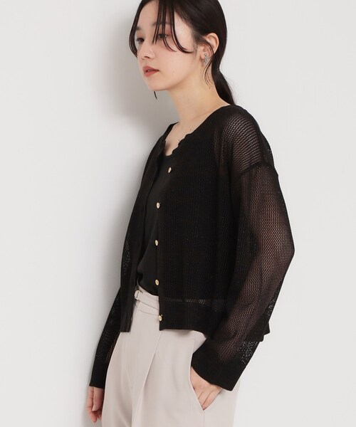 THE SHOP TK （ザ ショップ ティーケー ）の「【2点セット】前後2wayラメメッシュタンクセット（カーディガン/ボレロ・レディース・ブラック/ライトブルー/ライトベージュ・13/12）」の6枚目の写真