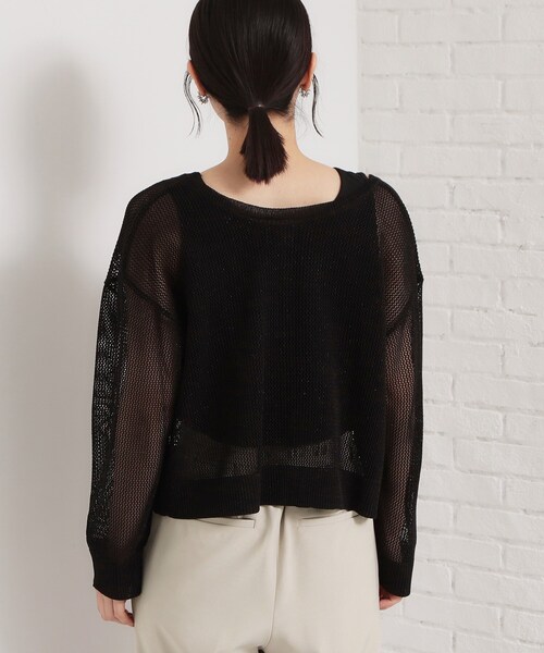 THE SHOP TK （ザ ショップ ティーケー ）の「【2点セット】前後2wayラメメッシュタンクセット（カーディガン/ボレロ・レディース・ブラック/ライトブルー/ライトベージュ・13/12）」の9枚目の写真
