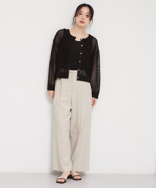 THE SHOP TK （ザ ショップ ティーケー ）の「【2点セット】前後2wayラメメッシュタンクセット（カーディガン/ボレロ・レディース・ブラック/ライトブルー/ライトベージュ・13/12）」の10枚目の写真