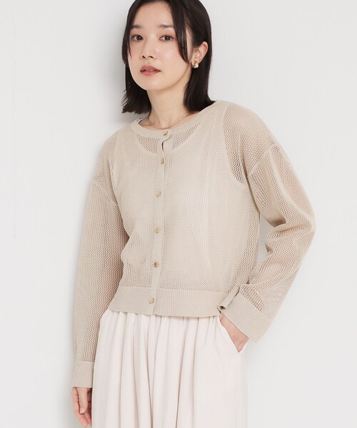 THE SHOP TK （ザ ショップ ティーケー ）の「【2点セット】前後2wayラメメッシュタンクセット（カーディガン/ボレロ・レディース・ブラック/ライトブルー/ライトベージュ・13/12）」の13枚目の写真
