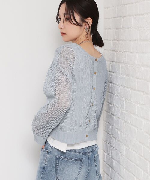 THE SHOP TK （ザ ショップ ティーケー ）の「【2点セット】前後2wayラメメッシュタンクセット（カーディガン/ボレロ・レディース・ブラック/ライトブルー/ライトベージュ・13/12）」の18枚目の写真