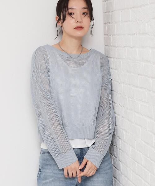 THE SHOP TK （ザ ショップ ティーケー ）の「【2点セット】前後2wayラメメッシュタンクセット（カーディガン/ボレロ・レディース・ブラック/ライトブルー/ライトベージュ・13/12）」の20枚目の写真