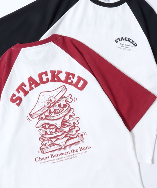 SITRY（シトリー）の「Raglan Sleeve ＆ Ringer Print T-shirt/接触冷感 オーバーサイズ ヴィンテージライク ラグランスリーブ リンガーTシャツ 半袖Tシャツ レディース メンズ（Tシャツ/カットソー・メンズ・ホワイト系その他3/ホワイト×グリーン/ホワイト×ブラック/ホワイト系その他/ホワイト系その他4/ホワイト系その他2/ホワイト系その他5/ホワイト×レッド・L/M）」の2枚目の写真