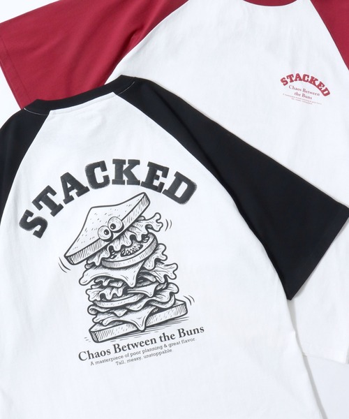 SITRY（シトリー）の「Raglan Sleeve ＆ Ringer Print T-shirt/接触冷感 オーバーサイズ ヴィンテージライク ラグランスリーブ リンガーTシャツ 半袖Tシャツ レディース メンズ（Tシャツ/カットソー・メンズ・ホワイト系その他3/ホワイト×グリーン/ホワイト×ブラック/ホワイト系その他/ホワイト系その他4/ホワイト系その他2/ホワイト系その他5/ホワイト×レッド・L/M）」の4枚目の写真