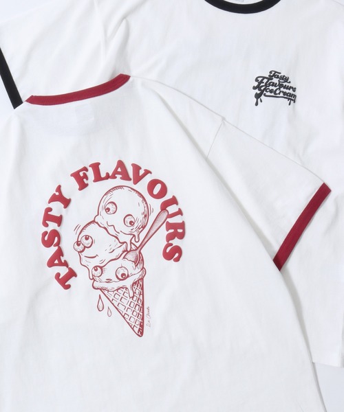 SITRY（シトリー）の「Raglan Sleeve ＆ Ringer Print T-shirt/接触冷感 オーバーサイズ ヴィンテージライク ラグランスリーブ リンガーTシャツ 半袖Tシャツ レディース メンズ（Tシャツ/カットソー・メンズ・ホワイト系その他3/ホワイト×グリーン/ホワイト×ブラック/ホワイト系その他/ホワイト系その他4/ホワイト系その他2/ホワイト系その他5/ホワイト×レッド・L/M）」の8枚目の写真