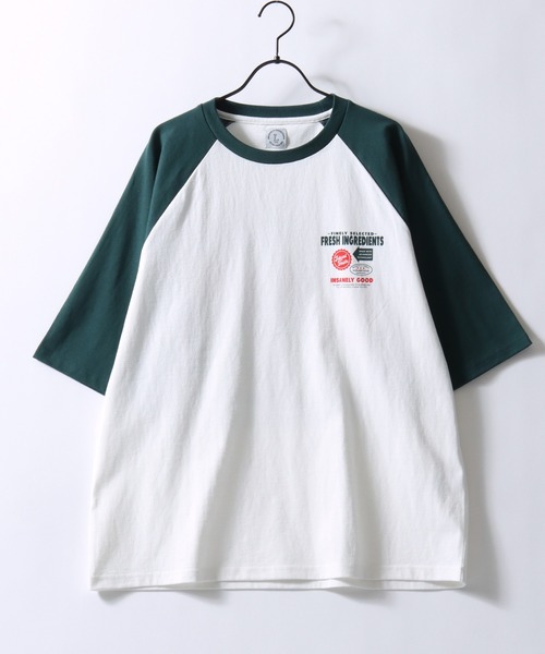 SITRY（シトリー）の「Raglan Sleeve ＆ Ringer Print T-shirt/接触冷感 オーバーサイズ ヴィンテージライク ラグランスリーブ リンガーTシャツ 半袖Tシャツ レディース メンズ（Tシャツ/カットソー・メンズ・ホワイト系その他3/ホワイト×グリーン/ホワイト×ブラック/ホワイト系その他/ホワイト系その他4/ホワイト系その他2/ホワイト系その他5/ホワイト×レッド・L/M）」の15枚目の写真