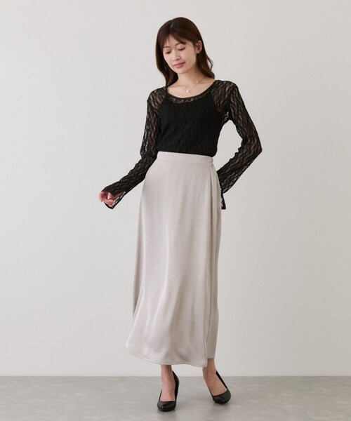 Jayro（ジャイロ）の「ストレッチレースプルオーバー（Tシャツ/カットソー・レディース・ホワイト系その他/ブラック・M）」の7枚目の写真