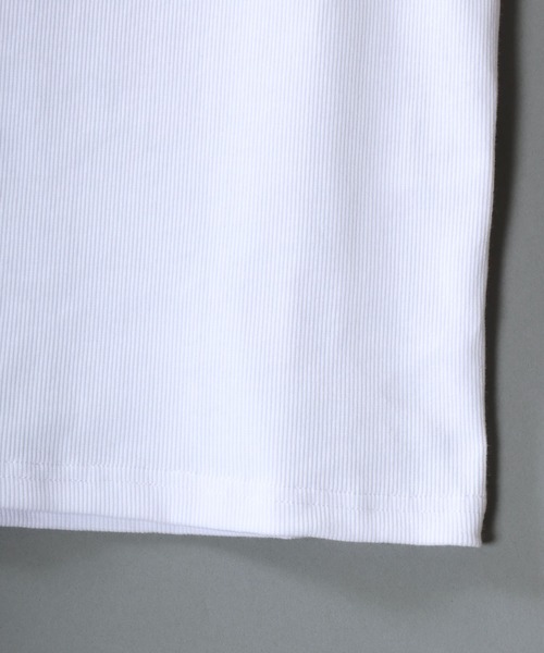 SITRY（シトリー）の「Line Stone Teleco Tank Top/ラインストーン ショート丈 テレコタンクトップ ノースリーブ インナータンク（タンクトップ・メンズ・ブラック/ホワイト・L/M）」の8枚目の写真