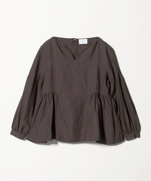 UNITED ARROWS（ユナイテッドアローズ）の「リネン スキッパー ペプラム ブラウス ‐ウォッシャブル‐（シャツ/ブラウス・レディース・ホワイト/ダークブラウン/ブラック・36/38）」の18枚目の写真