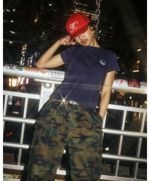 KEBOZ（ケボズ）の「W BB S/S TEE（Tシャツ/カットソー・レディース・ホワイト/ライトイエロー/ネイビー・ONE SIZE）」の2枚目の写真