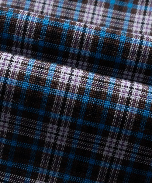 JOHN'S CLOSET(ジョンズクローゼット)の「【31】先染めミニチェック ハーフスリーブ ジップシャツ(シャツ/ブラウス・メンズ・レッド/ブラック/ブルー・LARGE/MEDIUM)」の8枚目の写真