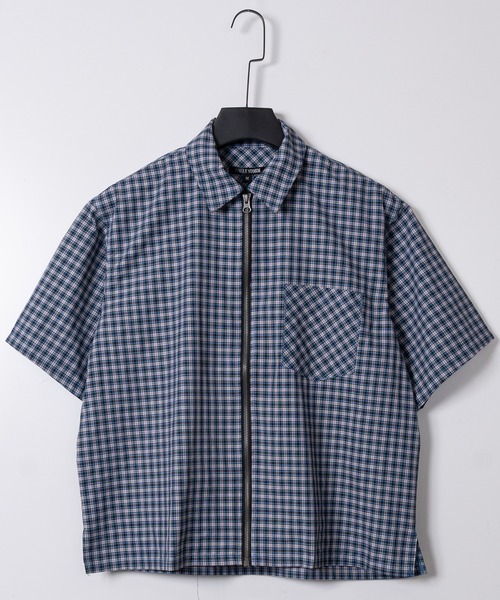 JOHN'S CLOSET(ジョンズクローゼット)の「【31】先染めミニチェック ハーフスリーブ ジップシャツ(シャツ/ブラウス・メンズ・レッド/ブラック/ブルー・LARGE/MEDIUM)」の13枚目の写真