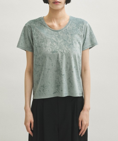 ADAM ET ROPE'(アダムエロペ)の「クラッシュベロアTEE(Tシャツ/カットソー・レディース・ブルー系その他6/オフホワイト/ブラウン系その他3/ネイビー・FREE)」の19枚目の写真