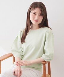 【UVケア】6分袖タックスリーブニット《洗濯機OK/XS~LL/9col》