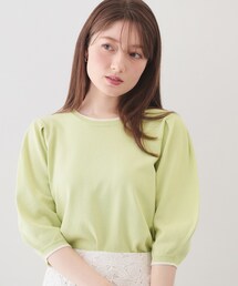 【UVケア】6分袖タックスリーブニット《洗濯機OK/XS～LL/9col》
