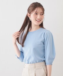 index | 6分袖タックスリーブニット【洗濯機OK/UVケア】《XS～LL/9col》(ニット/セーター)