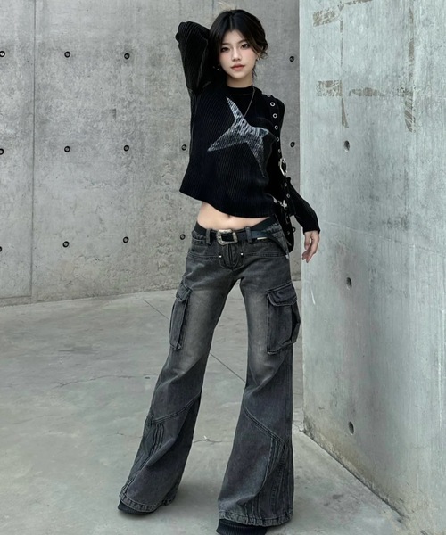 Alvia(アルビア)の「Y2Kプリント リブ Tシャツ(Tシャツ/カットソー・レディース・ブラック・M)」の5枚目の写真