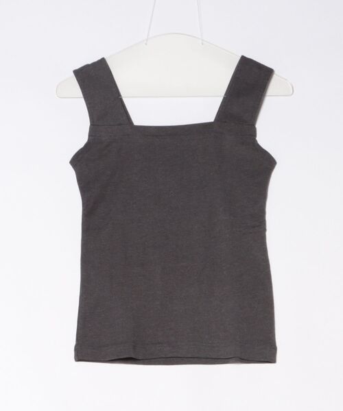 PREFERIR(プレフェリール)の「スクエアネック タンクトップ|ブラ紐隠し インナー 見せない ノースリーブ 着回し ベーシック カットソー(タンクトップ・レディース・ホワイト/チャコールグレー/ブラック・MEDIUM/LARGE)」の3枚目の写真
