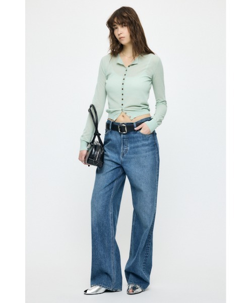 MOUSSY(マウジー)の「LOW SLUNG STRAIGHT(デニムパンツ・レディース・ライトブルー/ブルー・0/1/2)」の4枚目の写真