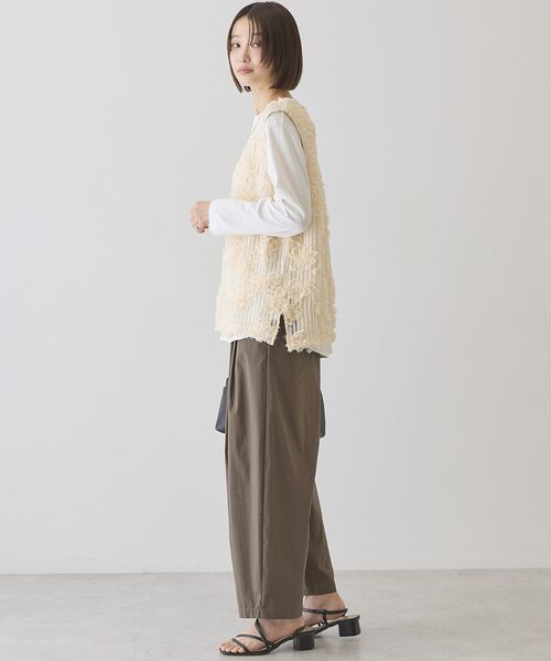 AMERICAN HOLIC（アメリカンホリック）の「【選べる丈】Vネックレースベスト（ベスト・レディース・ブラック/アイボリー/オフホワイト・L/M）」の7枚目の写真