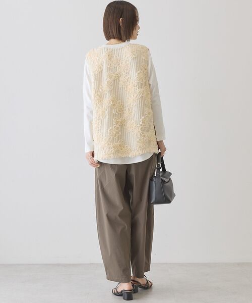 AMERICAN HOLIC（アメリカンホリック）の「【選べる丈】Vネックレースベスト（ベスト・レディース・ブラック/アイボリー/オフホワイト・L/M）」の8枚目の写真