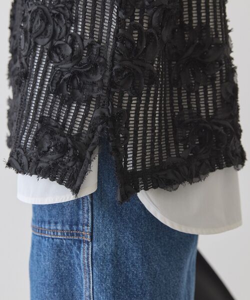 AMERICAN HOLIC（アメリカンホリック）の「【選べる丈】Vネックレースベスト（ベスト・レディース・ブラック/アイボリー/オフホワイト・L/M）」の13枚目の写真