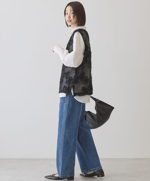 AMERICAN HOLIC（アメリカンホリック）の「【選べる丈】Vネックレースベスト（ベスト・レディース・ブラック/アイボリー/オフホワイト・L/M）」の18枚目の写真