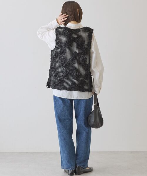 AMERICAN HOLIC（アメリカンホリック）の「【選べる丈】Vネックレースベスト（ベスト・レディース・ブラック/アイボリー/オフホワイト・L/M）」の19枚目の写真