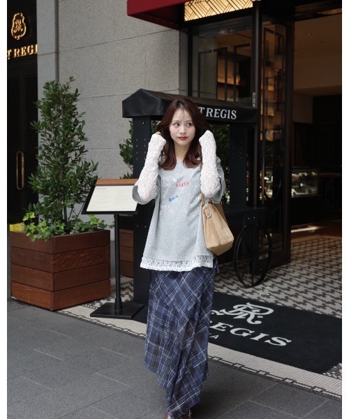 JUMELLE（ジュメロ）の「レースドッキングTシャツ（Tシャツ/カットソー・レディース・イエロー/グレー・FREE）」の4枚目の写真