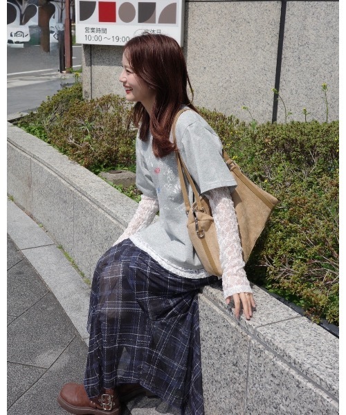 JUMELLE（ジュメロ）の「レースドッキングTシャツ（Tシャツ/カットソー・レディース・イエロー/グレー・FREE）」の11枚目の写真
