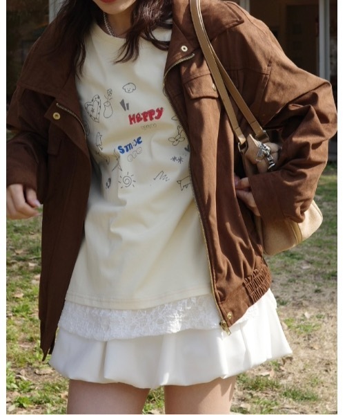JUMELLE（ジュメロ）の「レースドッキングTシャツ（Tシャツ/カットソー・レディース・イエロー/グレー・FREE）」の18枚目の写真