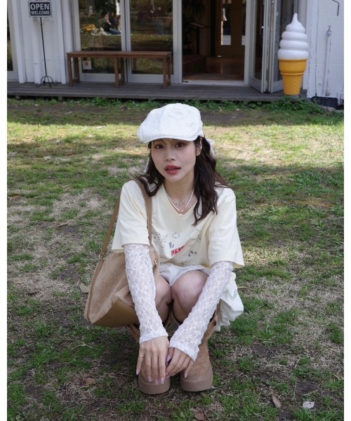JUMELLE（ジュメロ）の「レースドッキングTシャツ（Tシャツ/カットソー・レディース・イエロー/グレー・FREE）」の22枚目の写真