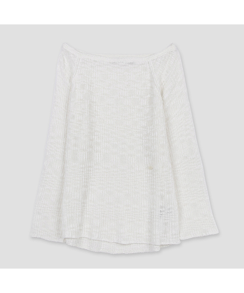 ATELIER NAIN(アトリエナイン)の「SLUB YARN BOLD RIBBED ONE OFF SHOULDER KNIT (T-7187)(ニット/セーター・レディース・オートミール/アイボリー・FREE)」の2枚目の写真