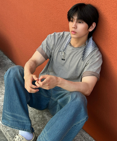 MAISON MINED(メゾンミネド)の「STRIPE LAYERED HALF T BROWN(Tシャツ/カットソー・メンズ・その他・SMALL/MEDIUM/LARGE)」の18枚目の写真