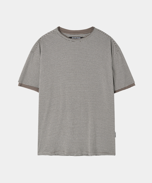 MAISON MINED(メゾンミネド)の「STRIPE LAYERED HALF T BROWN(Tシャツ/カットソー・メンズ・その他・SMALL/MEDIUM/LARGE)」の8枚目の写真