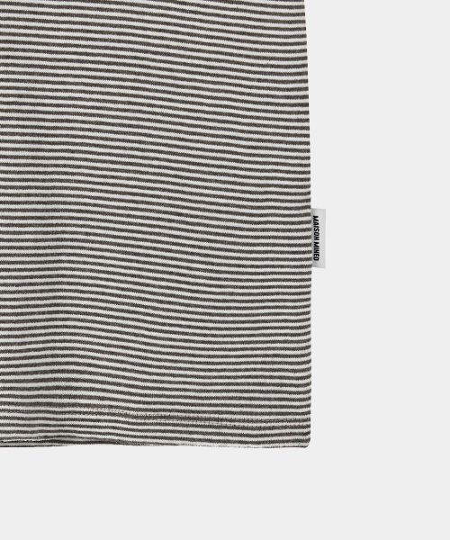 MAISON MINED(メゾンミネド)の「STRIPE LAYERED HALF T BROWN(Tシャツ/カットソー・メンズ・その他・SMALL/MEDIUM/LARGE)」の4枚目の写真