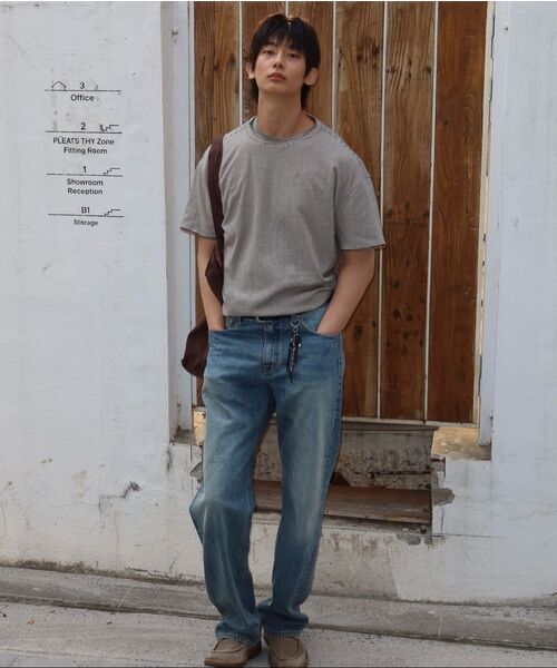 MAISON MINED(メゾンミネド)の「STRIPE LAYERED HALF T BROWN(Tシャツ/カットソー・メンズ・その他・SMALL/MEDIUM/LARGE)」の3枚目の写真