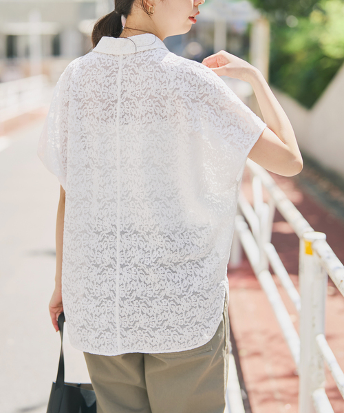 レースフレンチスリーブシャツ（シャツ/ブラウス）｜Spick & Span
