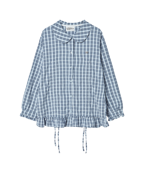 THE GREEN LAB（ザグリーンラボ）の「ラブリーカラー チェック フリル ロングトップ [ブルー]（シャツ/ブラウス・レディース・その他・FREE）」の19枚目の写真