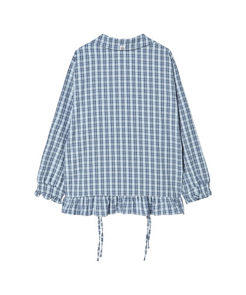 THE GREEN LAB（ザグリーンラボ）の「ラブリーカラー チェック フリル ロングトップ [ブルー]（シャツ/ブラウス・レディース・その他・FREE）」の20枚目の写真