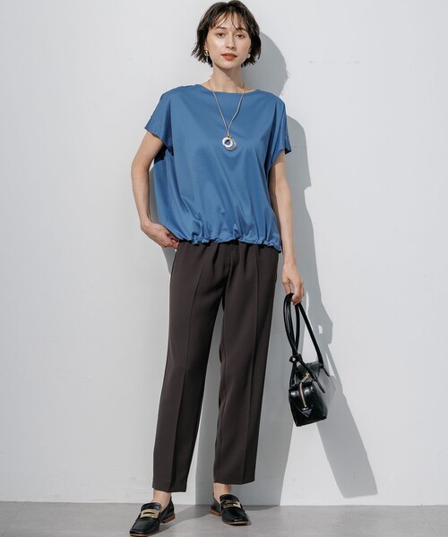 23区（ニジュウサンク）の「シルキータッチ ドロスト カットソー（Tシャツ/カットソー・レディース・ネイビー系/グレー系/ベージュ系/ホワイト系/パイングリーン系/ピンク系/カーキ系/ダルブルー系/ブラック系・38）」の18枚目の写真