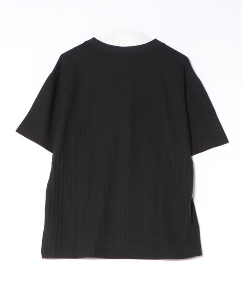 Ritzy(リッツィー)の「リブ素材 ヘンリーネックリブ半袖 T シャツ(Tシャツ/カットソー・メンズ・ブラック/ホワイト・L/M/XL)」の3枚目の写真